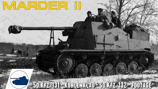 Rare WW2 Marder II/III Sd.Kfz. 131 - Kohlenklau - Sd.Kfz. 132 -139 - Footage.