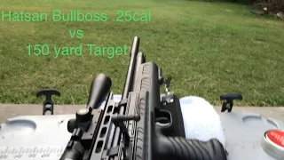 Hatsan Bullboss vs 150 yard target practice.