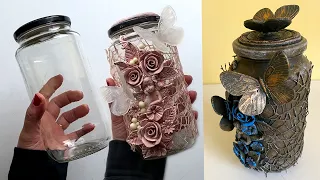 DIY 🥰 🦋 Beautiful glass jar recycling idea | Butterfly Jar | Kitchen Decor