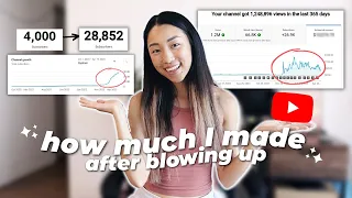 My Youtube Adsense Income after Blowing Up 3 Months Ago🎉 how much I made from Youtube, CPM & RPM