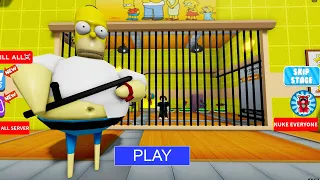 HOMER THE SIMPSONS BARRY'S PRISON RUN (Obby) New Update - Roblox Walkthrough FULL GAME #roblox