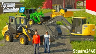 Building Gravel Road For Local Farmer! (2 Person Crew) | FS22 Landscaping