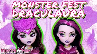 MONSTER FEST DRACULAURA! Monster High Doll Fangtastic Rockin’ Food Truck Playset Unboxing & Review!