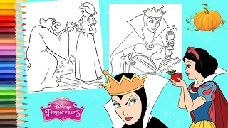 Coloring Disney Princess Snow White & Evil Queen - Disney Villains Halloween Coloring Pages