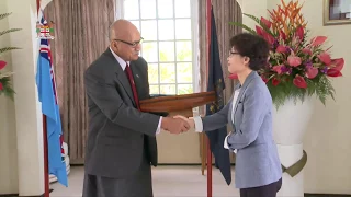 HE. The Fijian President was presented Credentials by the new-resident Ambassador of Korea