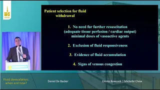 Fluid deescalation when and how Daniel  De Backer  ISICEM 2023