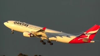 Qantas A330-200 Take Off From Sydney Airport