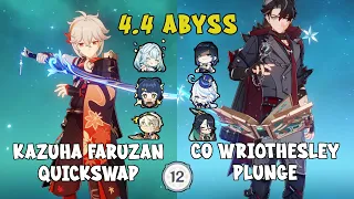 Kazuha x Faruzan Quickswap & C0 Wriothesley Plunge - 4.4 Spiral Abyss | Genshin Impact