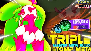 TRIPLE STOMP META IS INSANELY POWERFUL IN NEW MAP WITH THIS EMBLEM BUILD | POKEMON UNITE