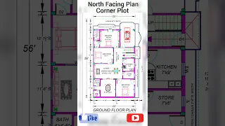 25*56 corner home plan #shortsvideo #shortvideo #shorts #trending #youtubeshorts #trendingshorts