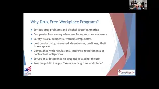 The Modern Drug Free Workplace Program with Discussion of Marijuana Testing