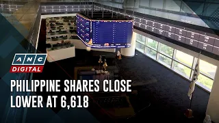 Philippine shares close lower at 6,618 | ANC