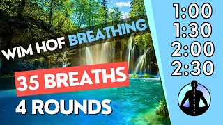 WIM HOF Guided Breathing - Intermediate New Variation | 4 Rounds | 35 Breaths