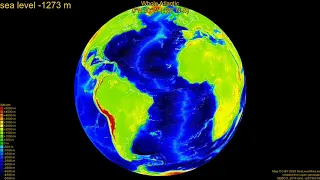 Whole Atlantic Ocean, sea level change 0 - -4000 m