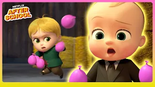 Water Balloon Fight! 🎈 The Boss Baby: Back in the Crib | Netflix After School