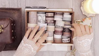 ASMR | Decorating a vintage diary with feathers | no talking