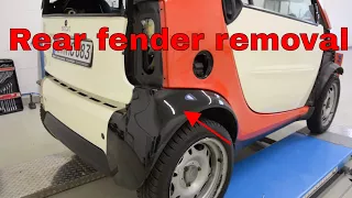 How to remove the rear fender Smart Fortwo