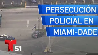 Persecución policial en Miami-Dade queda captada en cámara