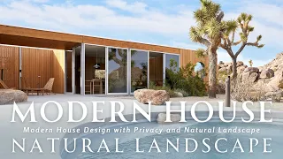 Modern House Design with Privacy and Natural Desert Landscape Environment Integration