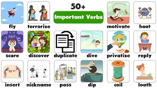 Fun Way to Learn 50+ English Important Verbs with Examples | English Verbs Vocabulary with Pictures