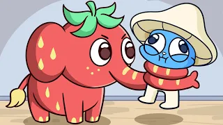 Strawberry Elephant But In Garten Of Banban - Ano Ano Wilkum meme / Smurf cat animation