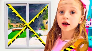 Nastya apprend une mesure de précaution pour un ouragan - règles de sécurité pour les enfants