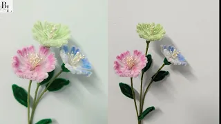 hoa kem nhung don gian de lam- DIY pipe cleaner flower  #tutorial #diyflower #diycrafts