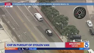 Possible stolen van driver in custody after slow-speed chase