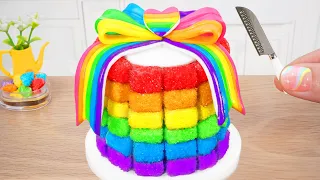 Beautiful Miniature Colorful Cake 🌈 Miniature Rainbow Chocolate Cake Decorating Ideas