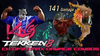 King - df2,1 MAX DAMAGE Combos - On ALL Stage Interactions