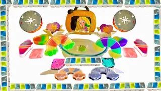 Satisfying Slime Mixing makeup, clay, charms, parts, clay and beads into slime