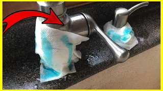 Wrap paper towels around the Faucet and WATCH WHAT HAPPENS!!!