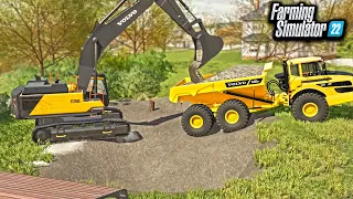 NEW CONSTRUCTION JOB- DIGGING A SWIMMING POOL! (NEW EXCAVATOR) | FARMING SIMULATOR 22