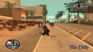 Obese CJ running over pedestrians in Las Venturas with an NRG-500 until it explodes