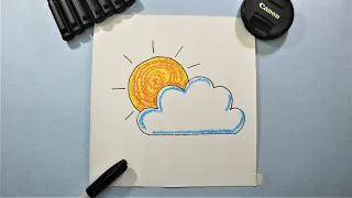 Cloud Sun Drawing - Draw for Kids | Sunday Art Class