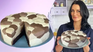 Triple Chocolate Mousse Cake😍Easy and simple RECIPE from Glinskaya😋How to make chocolate mousse cake