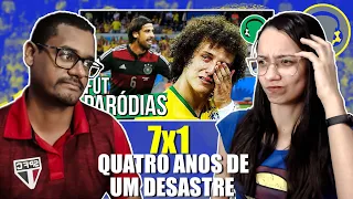 ♫ 7x1 - TRÊS ANOS DE UM DESASTRE | Paródia Lá Vem o Alemão - Mamonas Assassinas - REACT EM CASAL