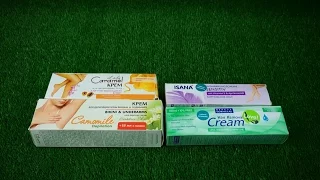 Сравнение кремов для депиляции Lady Caramel, Camomile Depilation, Isana, Beauty Formulas