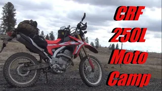 First Dual sport camping trip on my CRF 250 adventure bike. Moto tent camping in march !