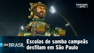 Escolas de samba campeãs desfilam em São Paulo | SBT Brasil (09/03/19)