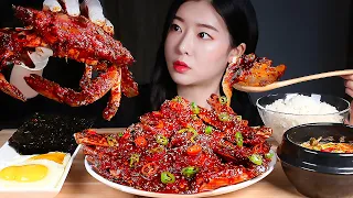 ASMR HOMEMADE SPICY MARINATED CRAB 🔥CRAB BIBIMBAP 🦀MUKBANG EATING SHOW