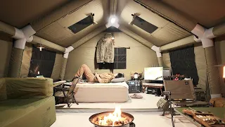 Hotel? Suite 2-Room Inflatable Tent Camping. with Land Rover DEFENDER