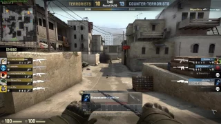 Clutch time 1vs5 in A site dust2