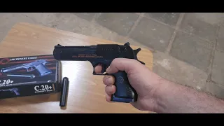 Металлический Пистолет Desert Eagle C.20+  с имитацией глушителя