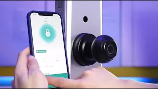 K1: Round Knob Tuya Bluetooth Easy Install Electronic Digital Biometric Fingerprint Smart door Lock