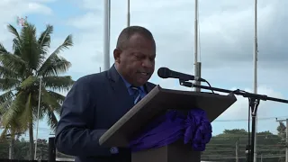 Fijian Minister for Defence officiates at the Fiji Police Force Parade in Labasa.