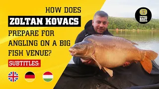 How does Zoltan Kovacs get ready for a big fish angling?