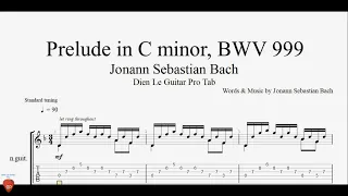 J. S. Bach - Prelude in D minor, BWV 999 - Guitar Tutorial + TAB