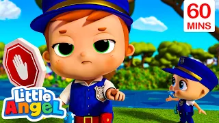 If I was a Police Officer! | Little Angel | Kids Songs | Moonbug Kids