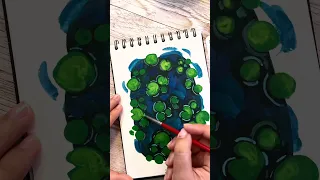 Water lilies 🎨 Gouache painting tutorial